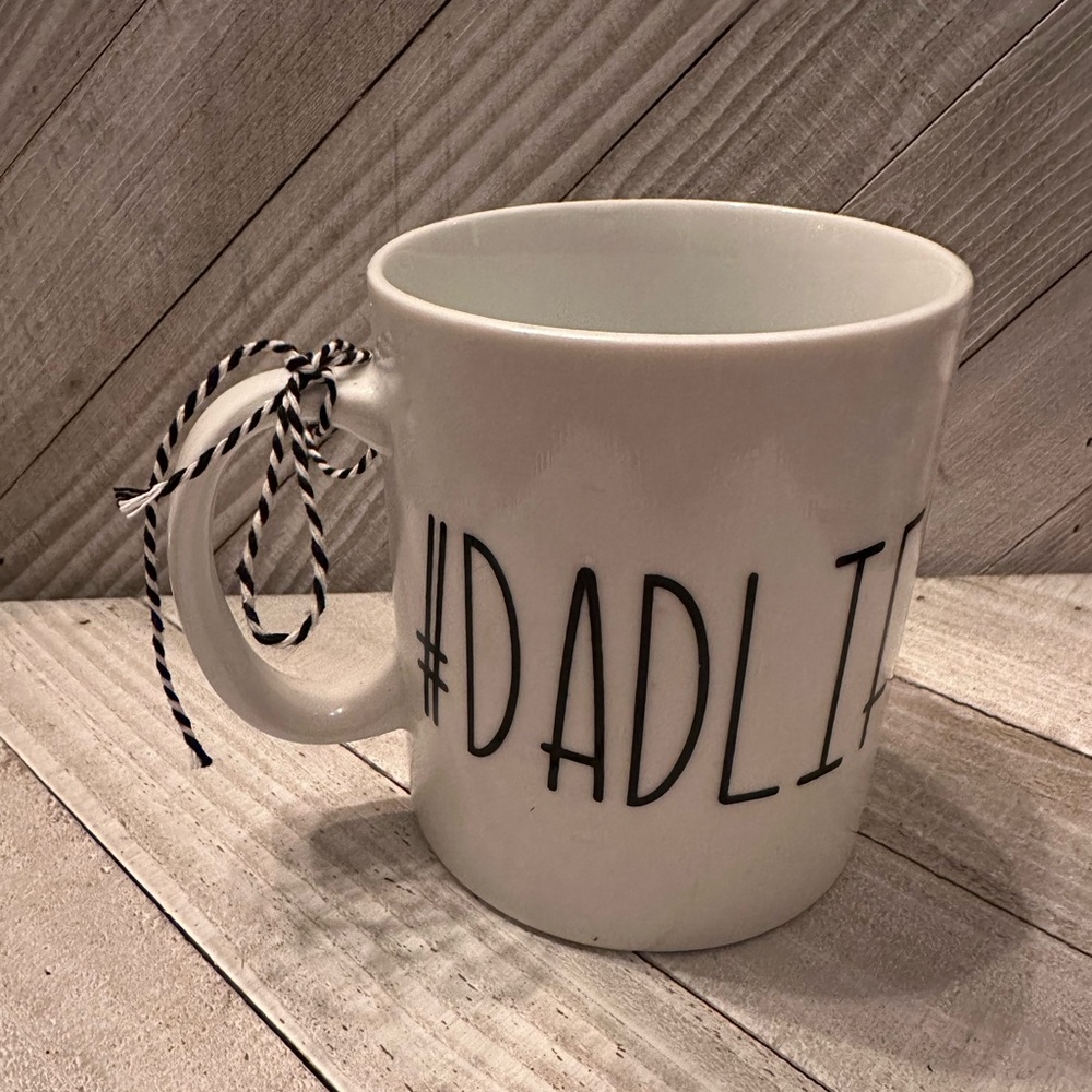 Amuse Professional Grade #DADLIFE White Ceramic Coffee Mug Father‎ Gift 4.5in